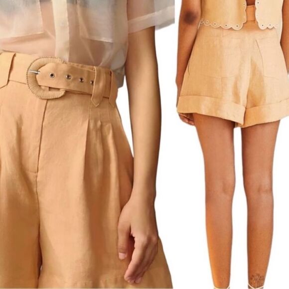 NWT Farm Rio tailored shorts in beige. Large - Picture 1 of 8